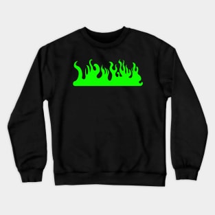Wide Green Flames Crewneck Sweatshirt